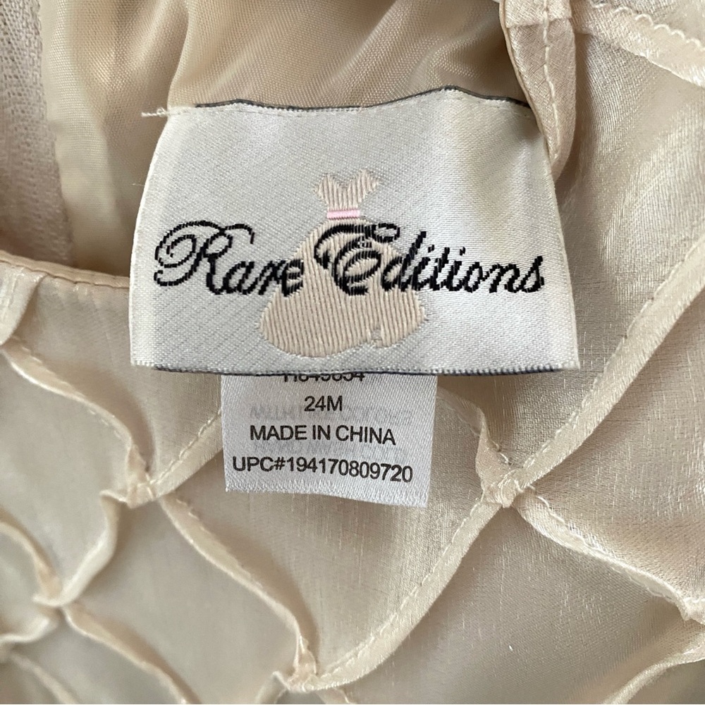 RARE EDITIONS Baby Dress Shimmer Organza Puff Sleeve 24 Months Pageant Easter - Picture 10 of 15